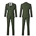 Boy Suit Tweed 3 Pieces Herringbone Slim Fit Formal Stylish Vest Tuxedo Pants Wedding Homecoming Green Dress Wear Set Size 10