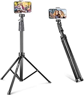 UBeesize 67'' Phone Tripod Stand & Selfie Stick Tripod, All in One Professional Cell Phone Tripod, Cellphone Tripod with Wireless Remote and Phone Holder, Compatible with All Phones/Cameras