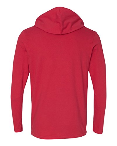 Anvil Adult Lightweight Long-Sleeve Hooded T-Shirt, Red, Medium #TOP4