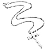 2. Collar cruzado: el collar cruzado de acero inoxidable es resistente al agua, se puede usar al tomar una ducha o nadar. El collar cruzado es cómodo de llevar y el colgante cruzado combina perfectamente con otros collares.