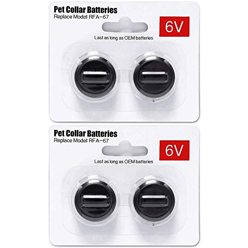 Ruzixt 6V Pet Collar Batteries Compatible with PetSafe RFA-67 6 Volt Replacement Battery (4 Pack)