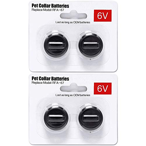 Bslite 6V Pet Collar Batteries Compatible with PetSafe RFA-67 6 Volt Replacement Battery (4 Pack)