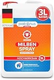 Patronus Milbenspray für Matratzen und Polster 3 Liter - speziell für Hausstaub-Allergiker - Milben-Spray mit Sofortschutz zur Abwehr gegen Hausstaubmilben, mit dezentem Eukalyptus-Zitrusduft