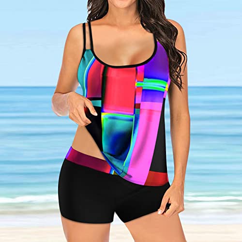 Maillot de bain pour femme tankini imprimé sport et bandage vintage