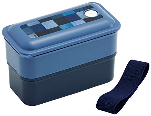 スケーター (skater) 弁当箱 銀イオン Ag+ 抗菌 ふわっと 盛れる パッキン 一体型 2段 550ml デニム PALW6AG