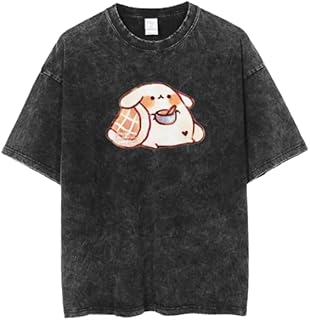 تيشرت رمادي باهت بتصميم ارنب لطيف كاواي مقاس كبير 23