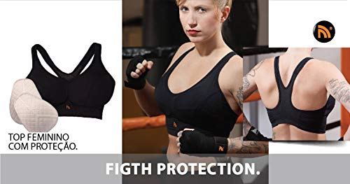 Top Protetor De Seios Feminino Com C/Proteção Acrilica, Prottector, Preta, Tamanho (G)