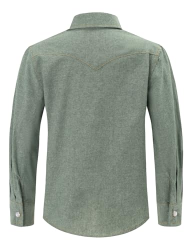 Image of Spring&Gege Boys' Long Sleeve Western Cowboys Pearl Snap Button Down Shirts (5-14 Years)