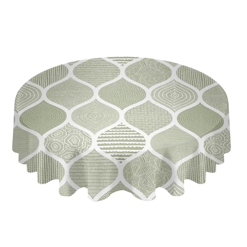 Nappe ronde texturée géométrique avec revêtement imperméable Color-1 - 2
