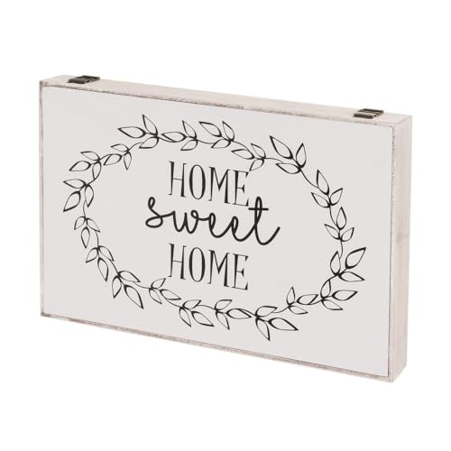 LOLAhome Tapa Contador luz o Cuadro eléctrico Home de Madera MDF Blanco y Negro de 46x6x31 cm