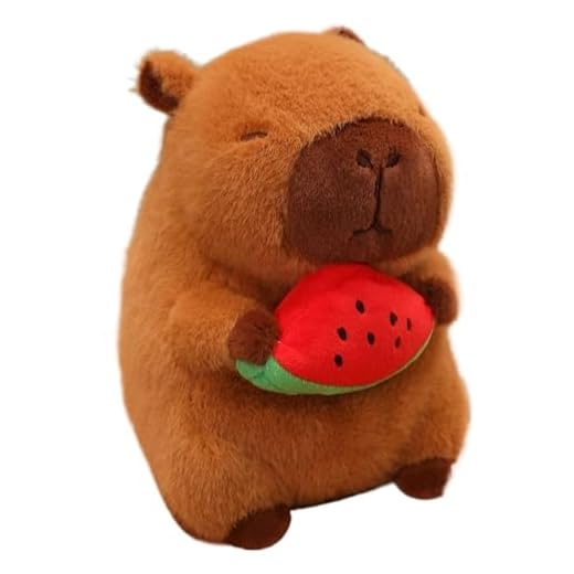 KUKUShining Peluche De Capibara, Lindo Animal con Sandía Aguacate Fresa Almohadas Suaves Abrazar Juguetes De Peluche Regalo For Niños(Watermelon)