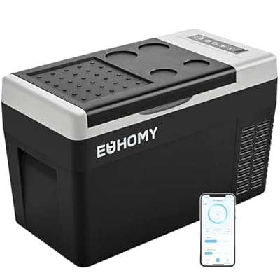 EUHOMY 12 Volt Refrigerator, 26QT(25L) Compressor Electric Cooler APP Control, Car Fridge -4?~68?, Portable Refrigerator 12/24V DC 110-240V AC, Portable Freezer for Camping, Travel, Boat