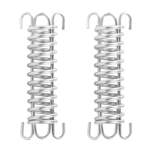 Zookpr 2 Pcs Stainless Steel Absorbing Spring Heavy-Duty Porch Swing Spring and Tent Rope Spring Buckle for Hammock Chair Punching Bag Dog Leash Camping and Outdoor Use 300 LBS