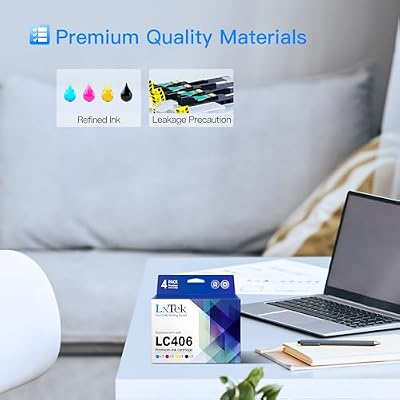 LC406 Ink Cartridges for Brother Printer Compatible for Brother LC406 Ink Cartridges LC406XL LC 406 406XL for MFC-J4335DW MFC-J5855DW MFC-J4535DW MFC-J6555DW MFC-J6955DW Printer(4 Pack)