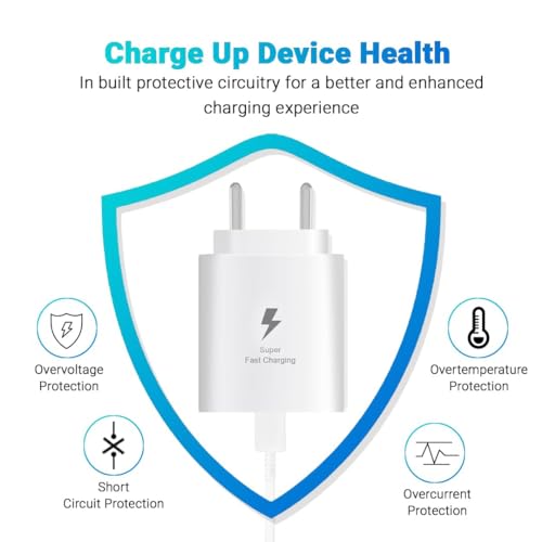 Image of Original 25Watt Adapter Compatible for Samsung A54 5G Adapter C Type- White