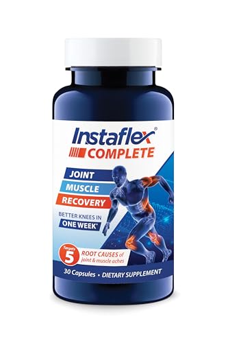 Instaflex Complete Joint Supplement - Joint Muscle and Recovery Supplement Turmeric Collagen Peptides Hyaluronic Acid Fast Joint Relief in 7 Days - NO Glucosamine or Chondroitin - 30 Count
