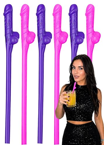 Funny Penis Straws 20 Pcs for Bachelorette Party Photo Booth Accessories Novelty Pecker Willy Drinking Straws Bridal Shower Decorations
