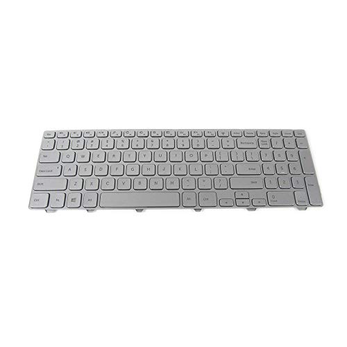 Abakoo New Keyboard Compatible with Dell Inspiron 15 7000 7537 P36F 0KK7X9 V143625AS1 with Backlit Frame US Silver