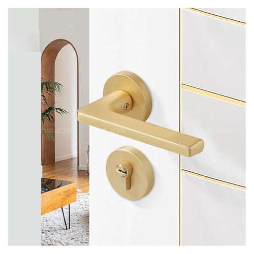 Serrure de porte de chambre split cuivre brossé moderne