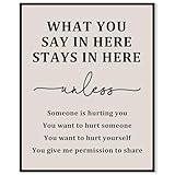 What You Say In Here Stays In Here Art Print, Mental Health Wall Decor Sign, School Psychology Office Decor, Counseling Calming Corner Decor, Classroom Decor, Classroom Art (8x10 inch Print Unframed)
