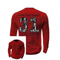 CIVIZIPET Justice For Charlie T Shirt Stand With Charlie Kirk Hoodie Freedom 31 A True Patriot Commemorative 1993 2025 It's About Right and Wrong Tshirt Top Waffle Sweatshirt Men Red