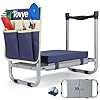 Foldable Garden Kneeler and Seat, Heavy Duty Garden Stool with 10″ Wide Detachable Kneeling Pad, Portable Garden Bench Chair with Large Garden Tool Bag, Gardening Gifts for Women, Seniors