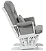 Angel Line Monterey Glider & Ottoman, White Finish - Grey Cushion