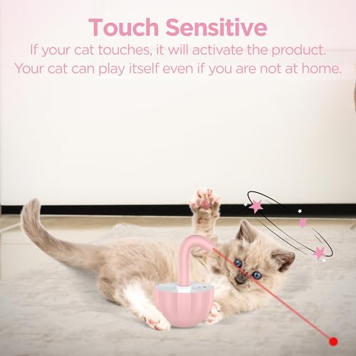 Laserpaws© Interaktives Katzenspielzeug - Katzenspielzeug Elektrisch mit Laserpointer Katze | Katzenspielzeug Selbstbeschäftigung | Katzen Spielzeug und Katzenlaufrad | Cat Toys (rosa)