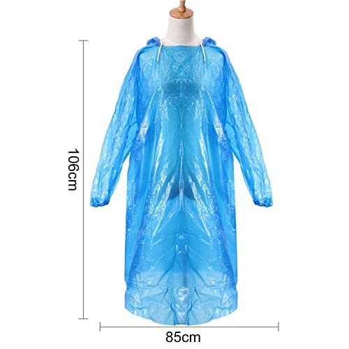 Foto von Mture 12er-Pack Einweg Regenponcho mit Kapuze, Einmal Regenjacke Regencape mit Kaputze, Regenumhang Transparent & Wasserdicht Regenmäntel Mehrfarbig, Unisex für Outdoor, Camping, Stadion, Festivals