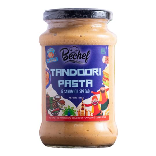 Tandoori Pasta Sauce:: Original Indo American Fusion Recipe :: Creamy Pasta Sauce with Spicy and Punjabi Flavours :: Use as a Pasta Sauce, Sandwich Spread, Pizza Sauce or Just as a Dip :: 350 g