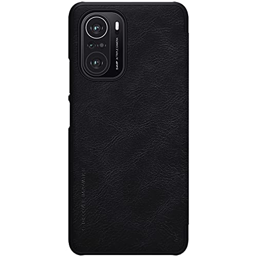 Image of Nillkin Case for Xiaomi Mi 11X 11 X / 11X Pro /Poco F3 (6.67 inch Inch) Qin Genuine Classic Leather Flip Folio + Card Slot Black Color