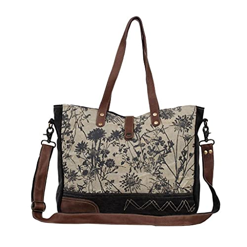 Image of Myra Bag Floral Purses for Women - Canvas Floral Purse with Genuine Leather Accents, Casual Everyday Women's Flower Bag