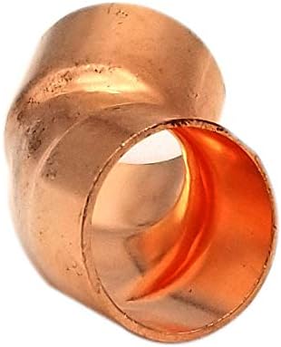 Copper Fitting 1 Inch (HVAC Outer Dimension) 7/8 Inch (Plumbing Inner Dimension) - Copper Long Radius 90° Elbow Fitting with 2 Solder Cups & HVAC – 99.9% Pure Copper - 5 Pack