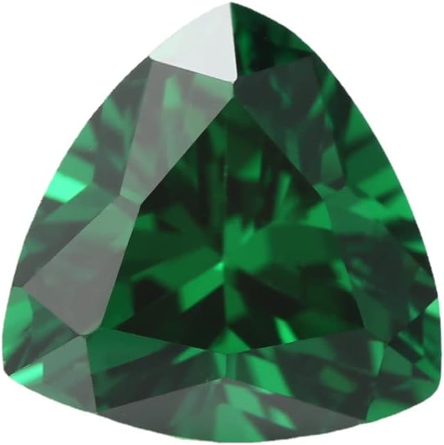 JINGANGZUO 10pcs 10x10mm Trillion Shape Green Cubic Zirconia Stone AAAAA Loose CZ Stones for Necklace Pendants Earring Bracelet Rings Jewelry DIY Craft Making