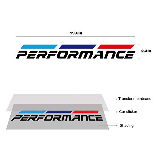 Image of 2 Pcs M-Colored Stripe Decal Sticker Fit for M Performance Decorative Stickers on Both Sides of The Body (Black)