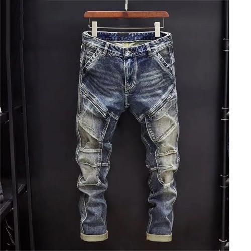 Men's Spring Retro Solid Color Elastic Small Legs Casual Relaxed Comfortable Breathable Jeans4