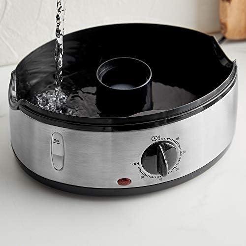 VonShef Food Steamer 3 Tier  Electric Vegetable Steamer 9L with 60 Minute Timer & Rice Bowl, 800W Steamer for Cooking Veg, Meat, Fish & Rice, Boil Dry Protection, Energy Saving  Stainless Steel