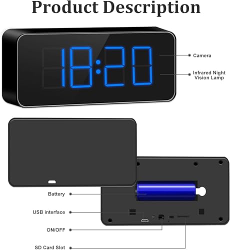 Image of Hidden Camera Clock 1080P HD Wireless Cameras Hidden Camera for Indoor Security WiFi Nanny Cam with Motion Detection for Pet /Children