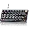 TMKB T81E Mechanical Gaming Keyboard, 75% Gasket Mount Wired Keyboard with Knob & 5-Layer Sound Dampening, Hot-Swappable, RGB Backlit, 82 Keys for Windows/Mac/Linux - Black