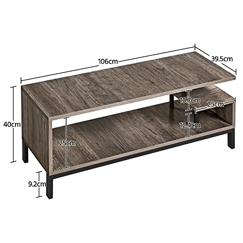 Yaheetech TV Stand Table for TV up to 55 inch, Wood Elegant TV Stand Cabinet with Metal Supports Storage Shelf for Living Room Home Entertainment Center - Image 6