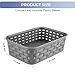 3 Pack Small Plastic Basket, Storage Bin Baskets for Organizing, Pantry Organizer Household Wicker Storage for Laundry Room, Bedrooms, Kitchens, Cabinets, Countertops, Dark Gray