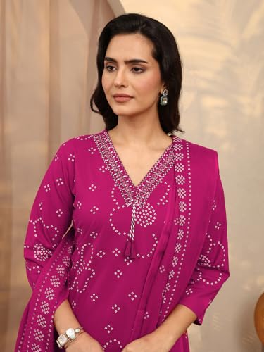 Image of Libas Printed Cotton Blend Straight Kurta Set for Women | daily wear suit