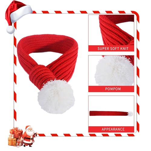 Hund Weihnachten Schal, 2 Stück Hundekostüm Weihnachten Festlicher Weihnachts-Schal für Hunde, Rot Weihnachtskostüm Hundekleidung, Hundekostüm für große Hunde (L), Perfektes Outfit für die Feiertage