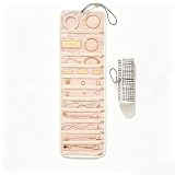 Rotolo Portagioie Pieghevole da Viaggio per Gioielli, Portagioie da donna, iPortagioie da donna, Organizer Conservazione per Orecchini, Collana e Bracciali(Nero)