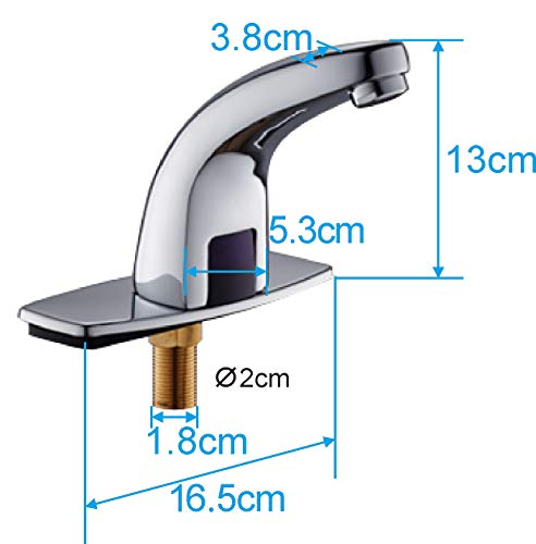 Deck Mount Solid Brass Auto Sensor Bathroom Sink Faucet with Automatic Sensor Chrome Bath Tub Faucet Unique Designer Vanity Plumbing Fixtures Roman Tub Faucets Lavatory Glacier Bay Faucets