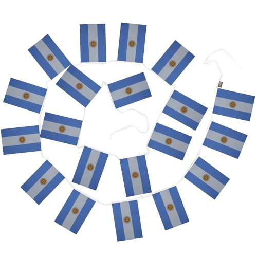 Image of AZ FLAG Argentina 6 meters BUNTING Flag 20 flags 9'' x 6'' - Argentine STRING flags 15 x 21 cm