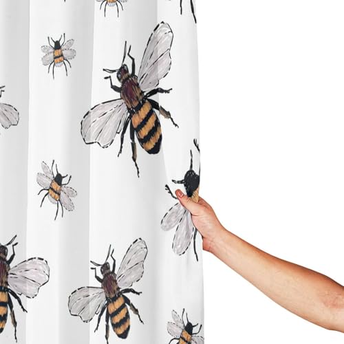 Rideau de douche étanche en polyester durable 183x183 cm motif abeilles - 5