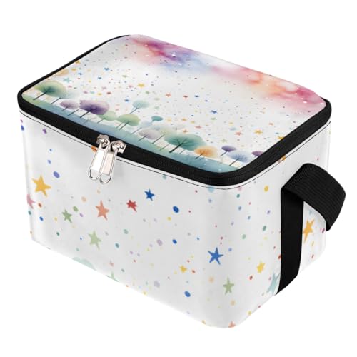 GzLeyigou Lunch Bags for Women Men 9 Cans,Colorful Tree Hot & Cold Food Delivery Bag Insulated Grocery Bag Insulated Lunch Box Landscape Cooler Bag for Office Work Picnic Beach