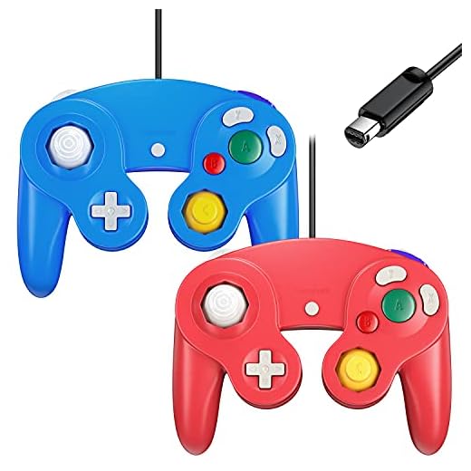 Gamecube Controller, Cipon Wired Controller Gamepad Compatible with Nintendo Wii/GameCube - Enhanced (Blue & Red)