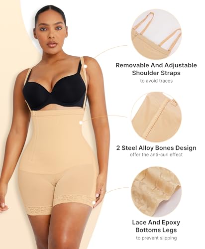 Image of SHAPELLX Faja Colombianas Side Zipper Tummy Control Postpartum Shapewear | Butt Lift Body Shaper, 3-Layer Firm Compression, Side Zipper Easy Wear, Open Crotch, Adjustable Straps, Daily & Postpartum